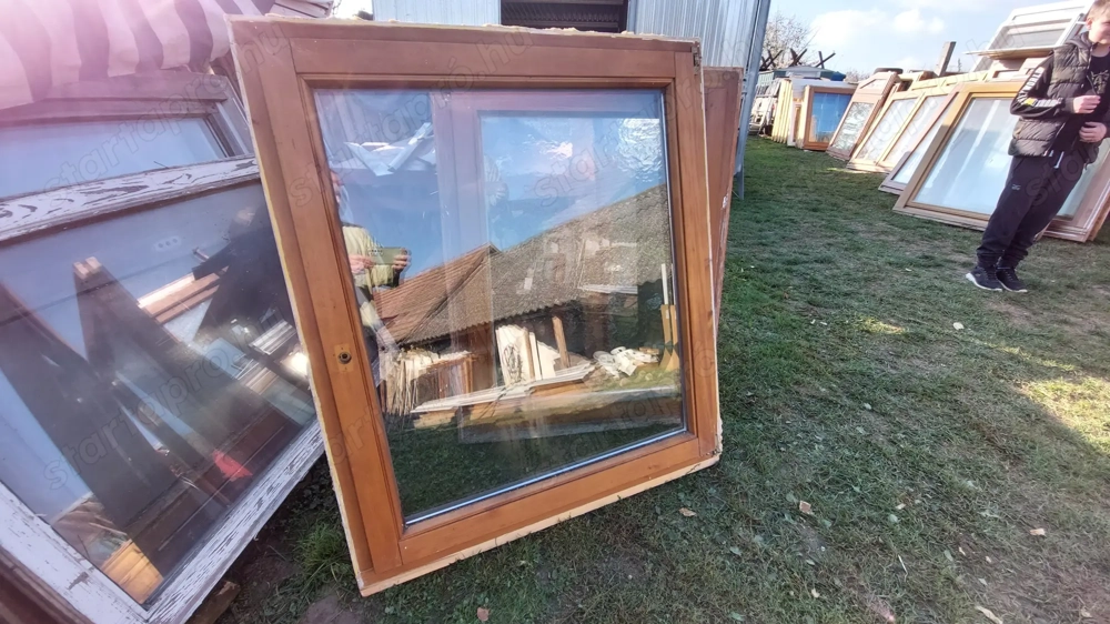 Fa bukó nyiló-ablak sz;108 m;126 cm 1 db hőszigetelt 2 réteg üveg kép szerinti állapot 32 ezer ft  c