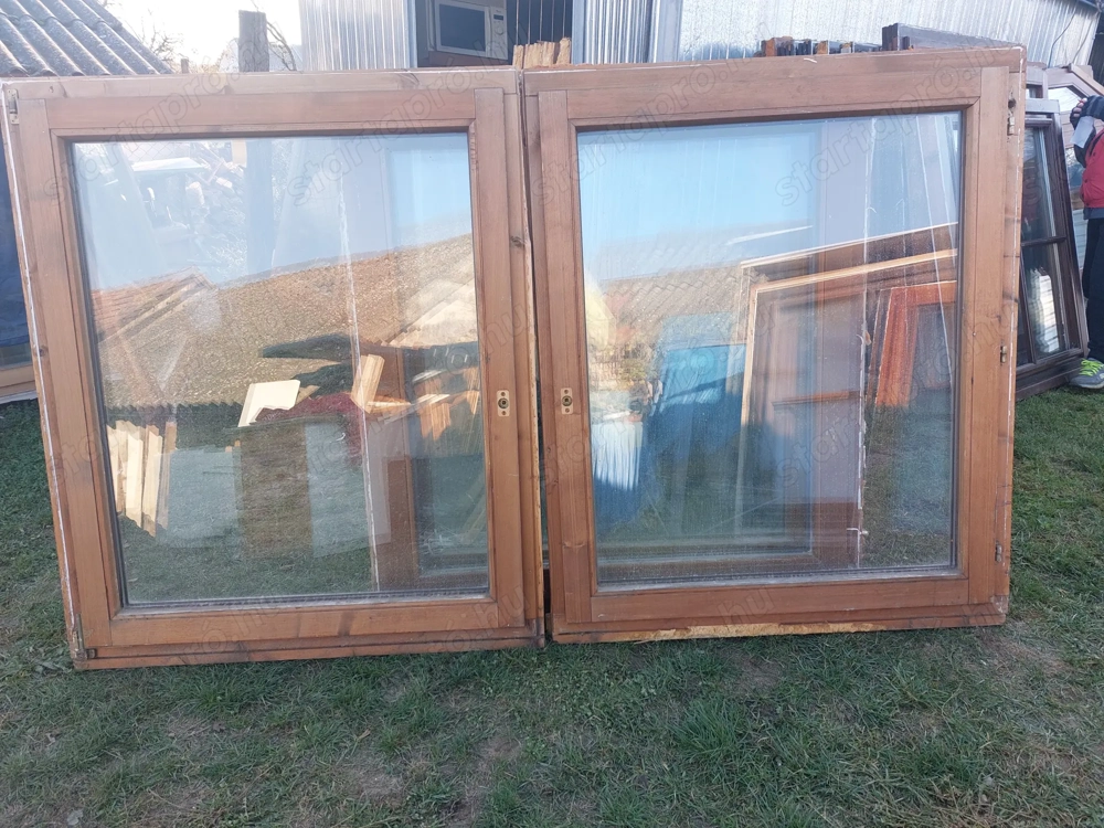Bukó nyiló  2 réteg üveg 2 db 1 pár fa ablak méret sz;216 m;131 cm egyben a 2 ,hőszigetelt kép szeri