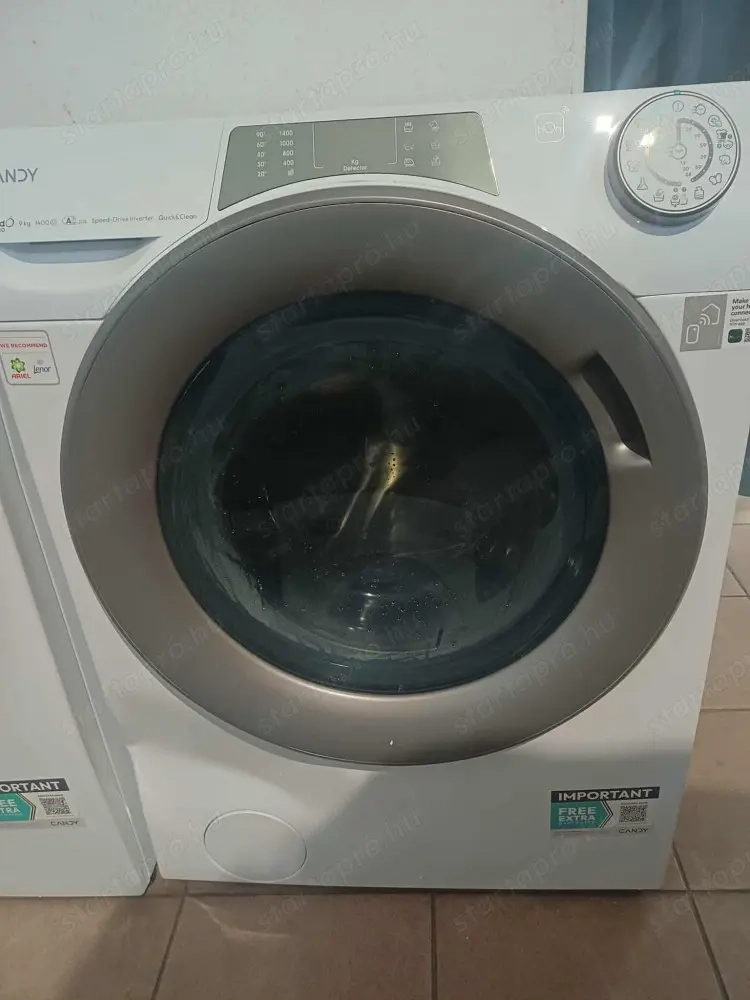 Outlet Candy RP 496Bwmr8 1-S okos Elöltöltős Mosógép [O382] 6 hó gari