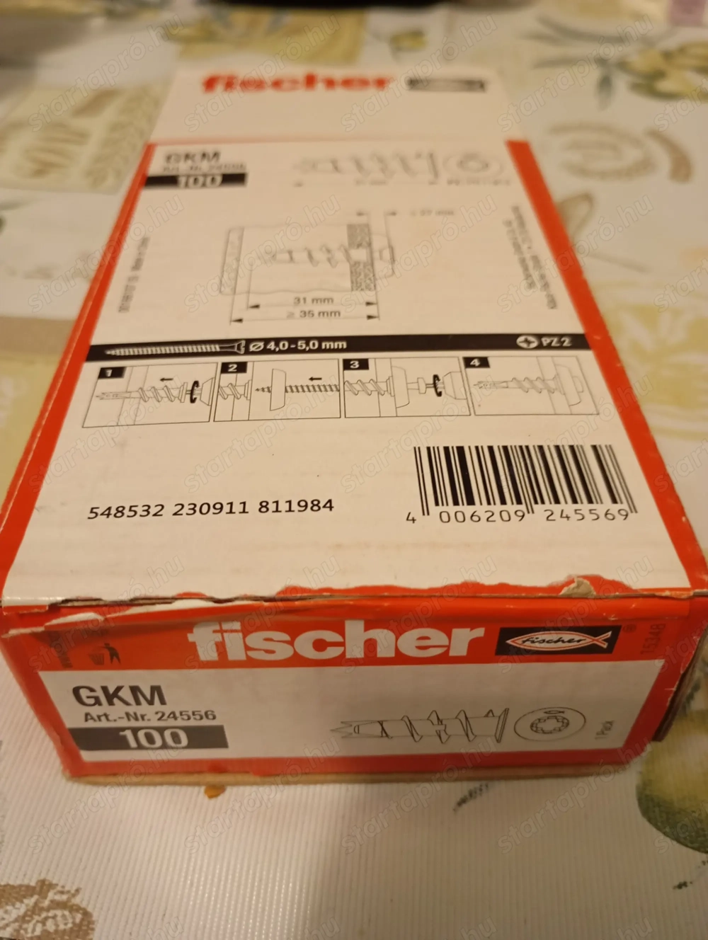 Fischer 24556 GKM Gipszkarton tipli 31 mm 100 db.