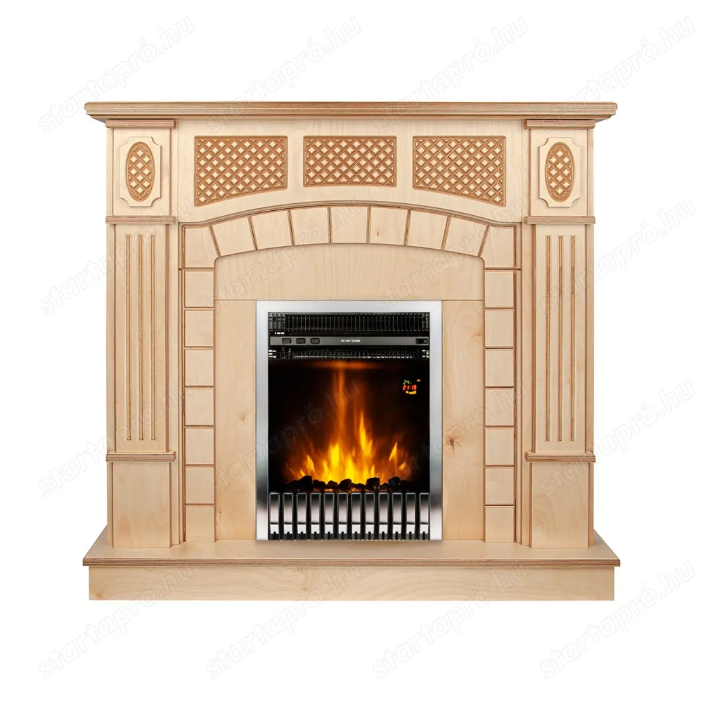 Elektromos kandalló Amsterdam wood & Gala silver, Art Flame, 1120x1150x300 mm, 2000 W, Termosztát, 