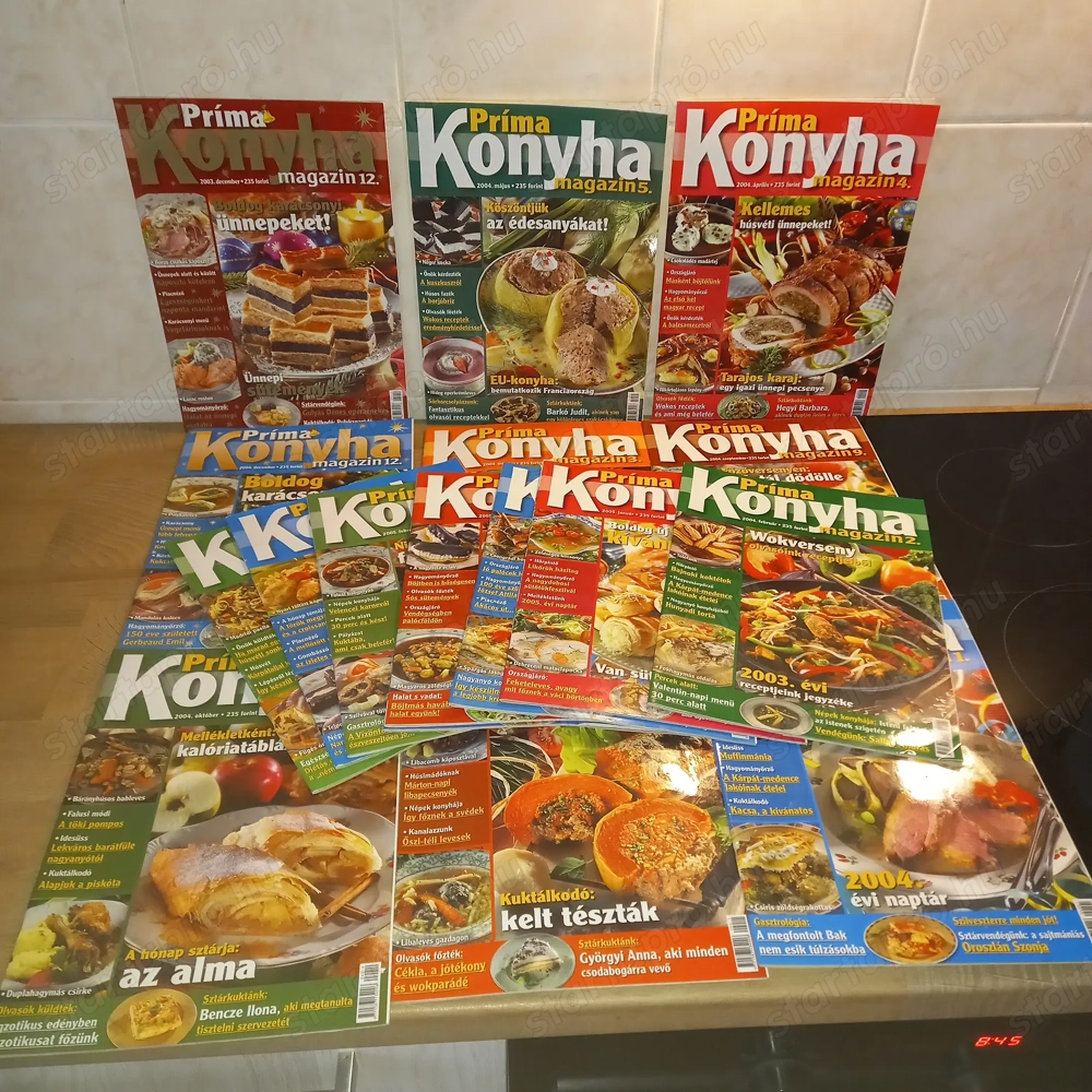 Príma Konyha régi számok eladók, sok más receptes füzettel és könyvvel