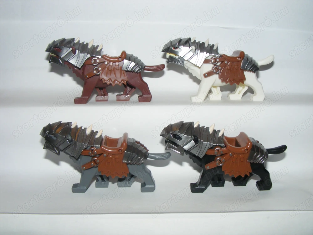 Lego Gyűrűk Ura Hobbit figurák 4db Ork ló Páncélozott Warg farkas figura ÚJ