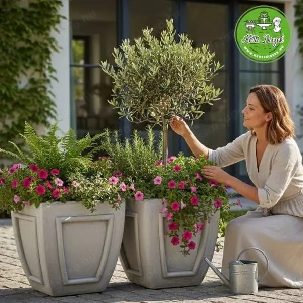 Kő kaspó leanderhez