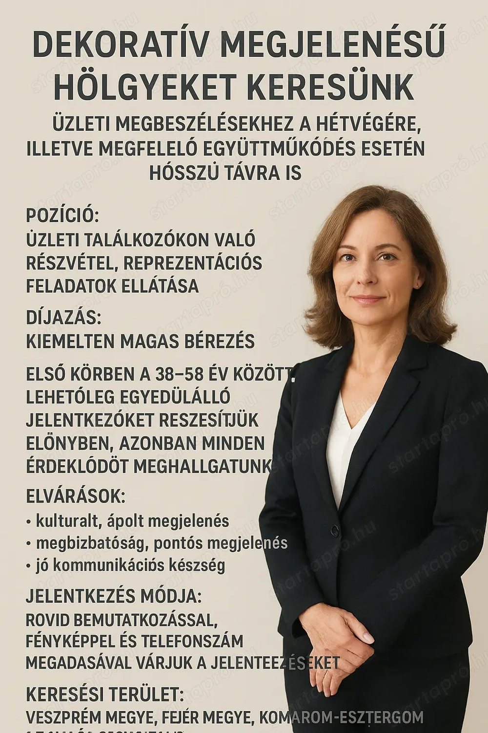 Dekoratív hölgyeket keresünk üzleti megbeszéléshez