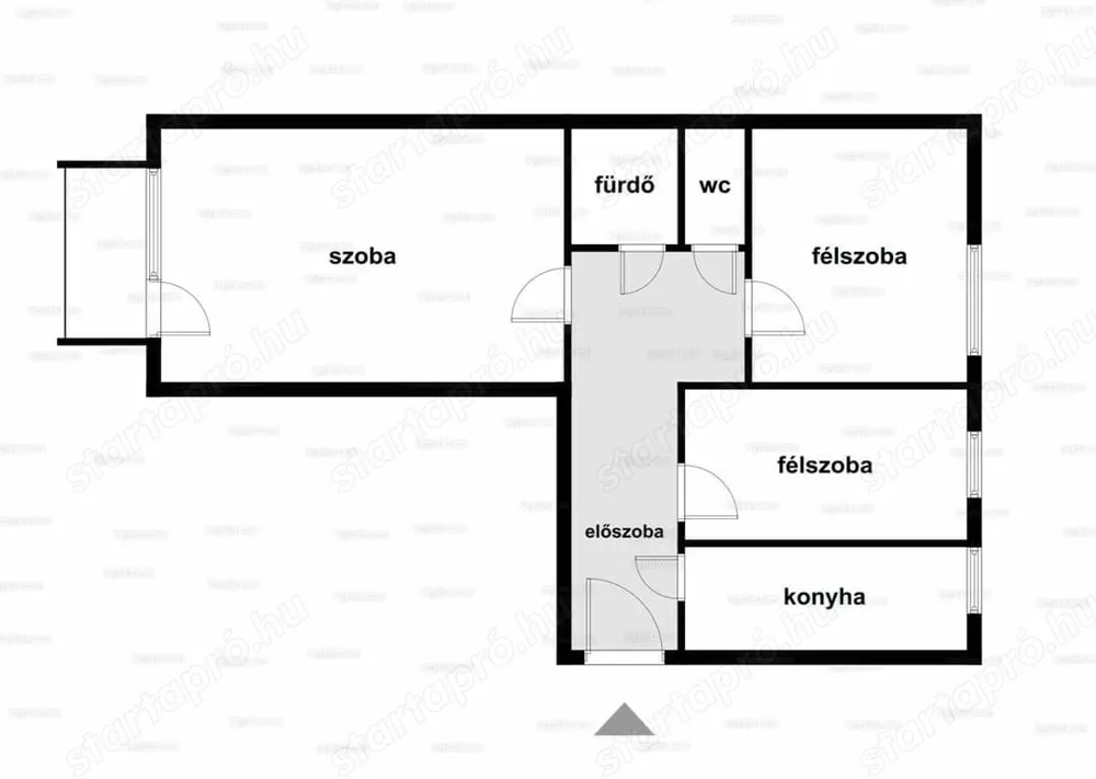 Eladó Budapest 19.kerület Batthyány utcában 53 nm-es, 1+2 félszobás 7.emeleti lakás