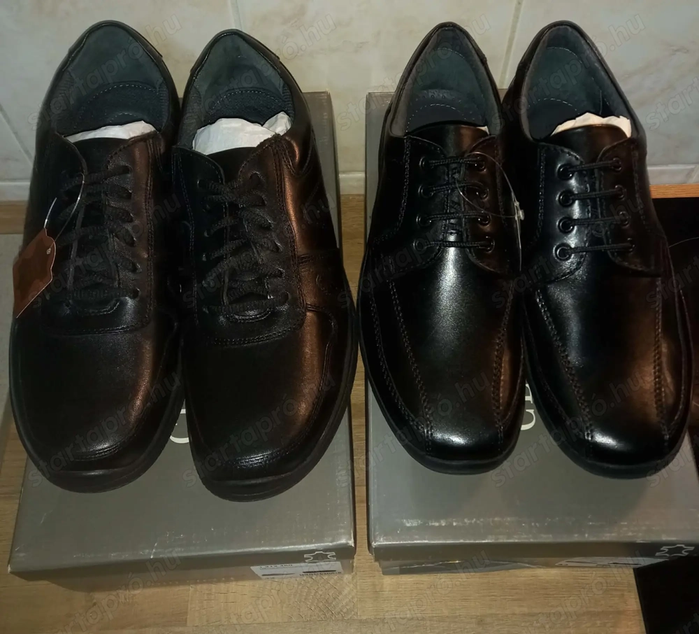 Egyben kedvező áron eladó 2 pár férfi Claudio Conti bőrcipő, ÚJ!