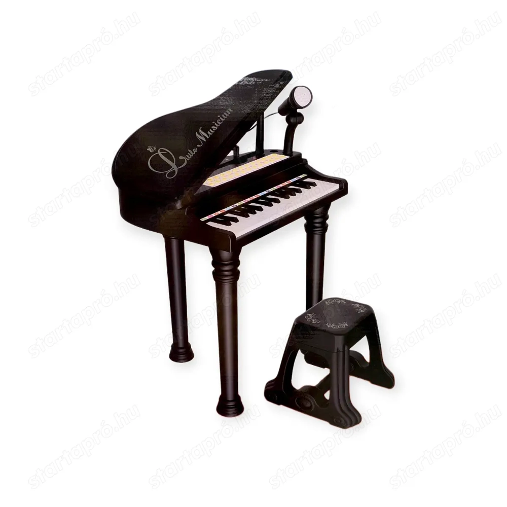 Gyerek játék zongora mikrofonnal és székkel