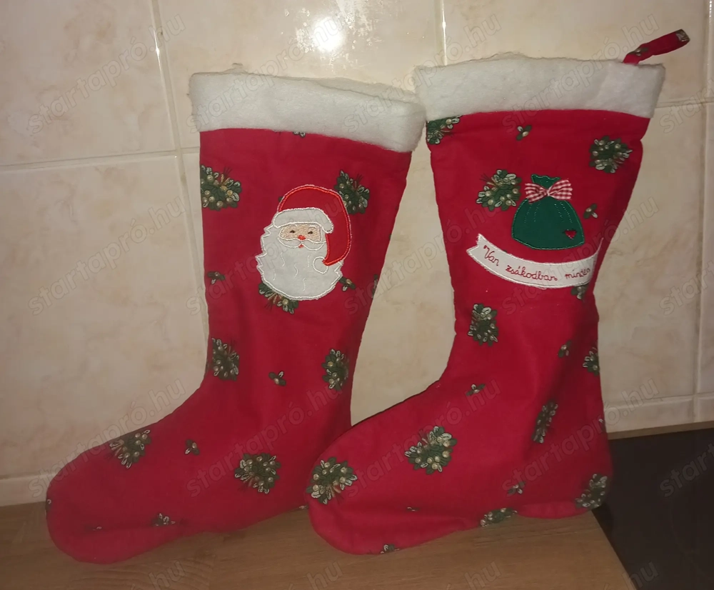 2 db. textil mikuláscsizma eladó