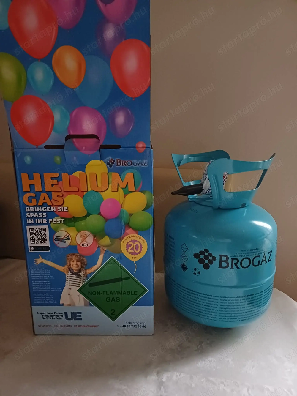 Eldobható hélium palack 20 darab gumilufi felfújásához, ÚJ!