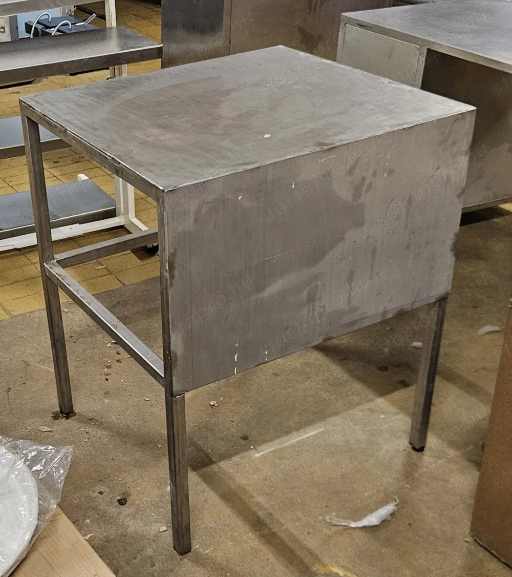 inox saváló elólapos munkaasztal boncasztal 77x60x87cm-es