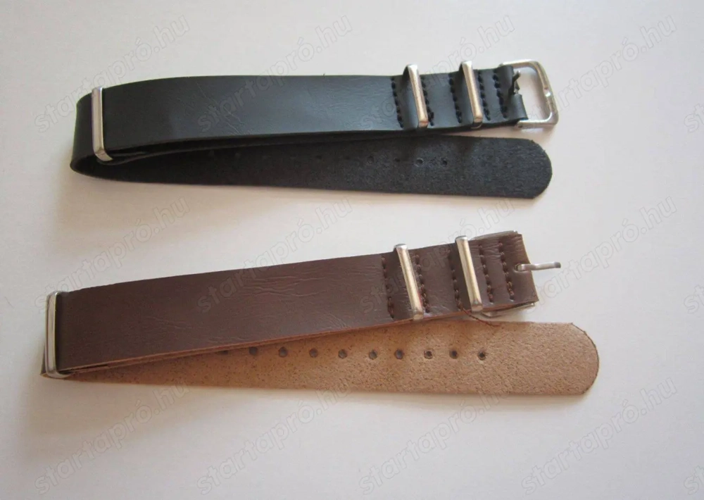 Kettő szép új karóra szíj együtt, barna & fekete 18 mm Hódmezővásárhelyen * Easyboxba 1480 