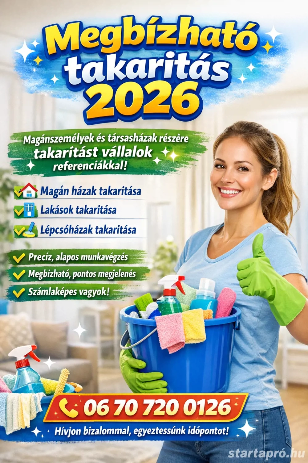 Takarítást vállalok.