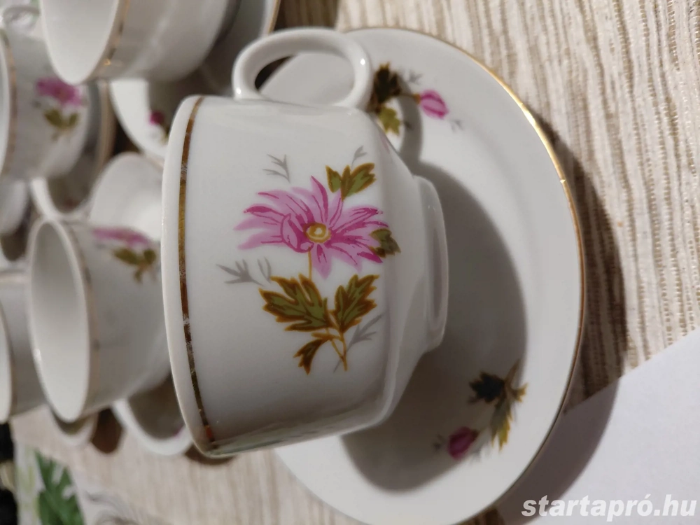 Virágos kávés készlet