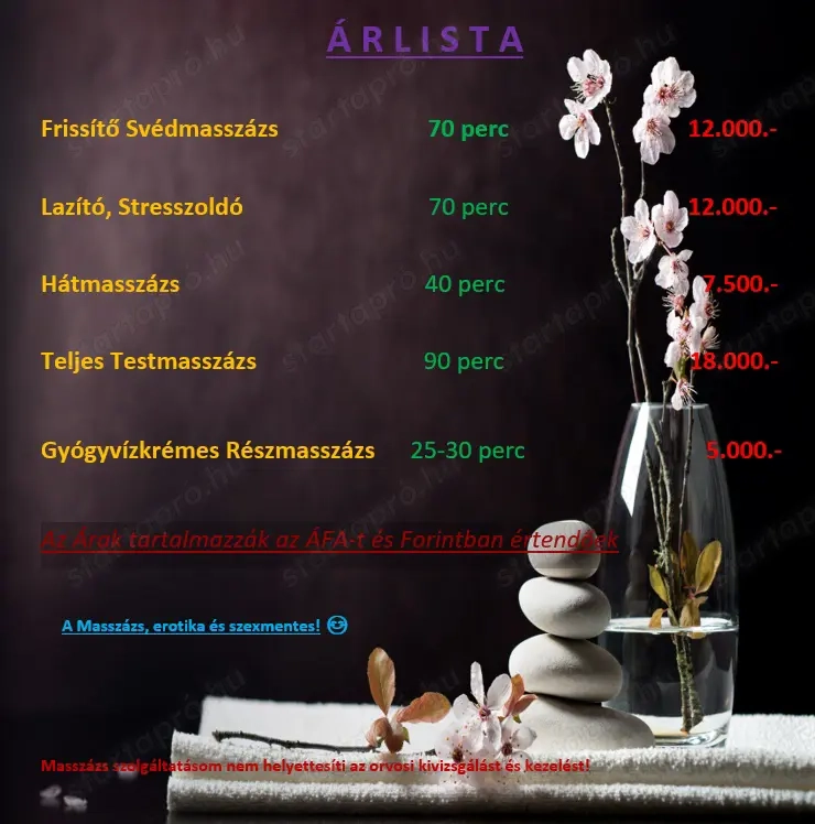 Frissítő- Relax Masszázs Hölgyeknek