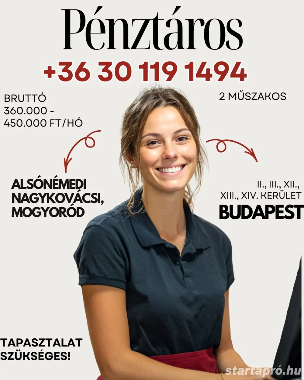 Pénztáros több kerületben és Budapest környékén