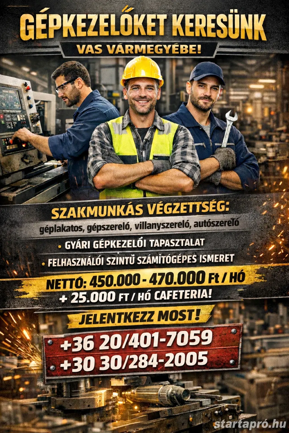 Vas Vármegyei partnercégünkhöz keresünk Gépkezelőket, gépbeállítókat