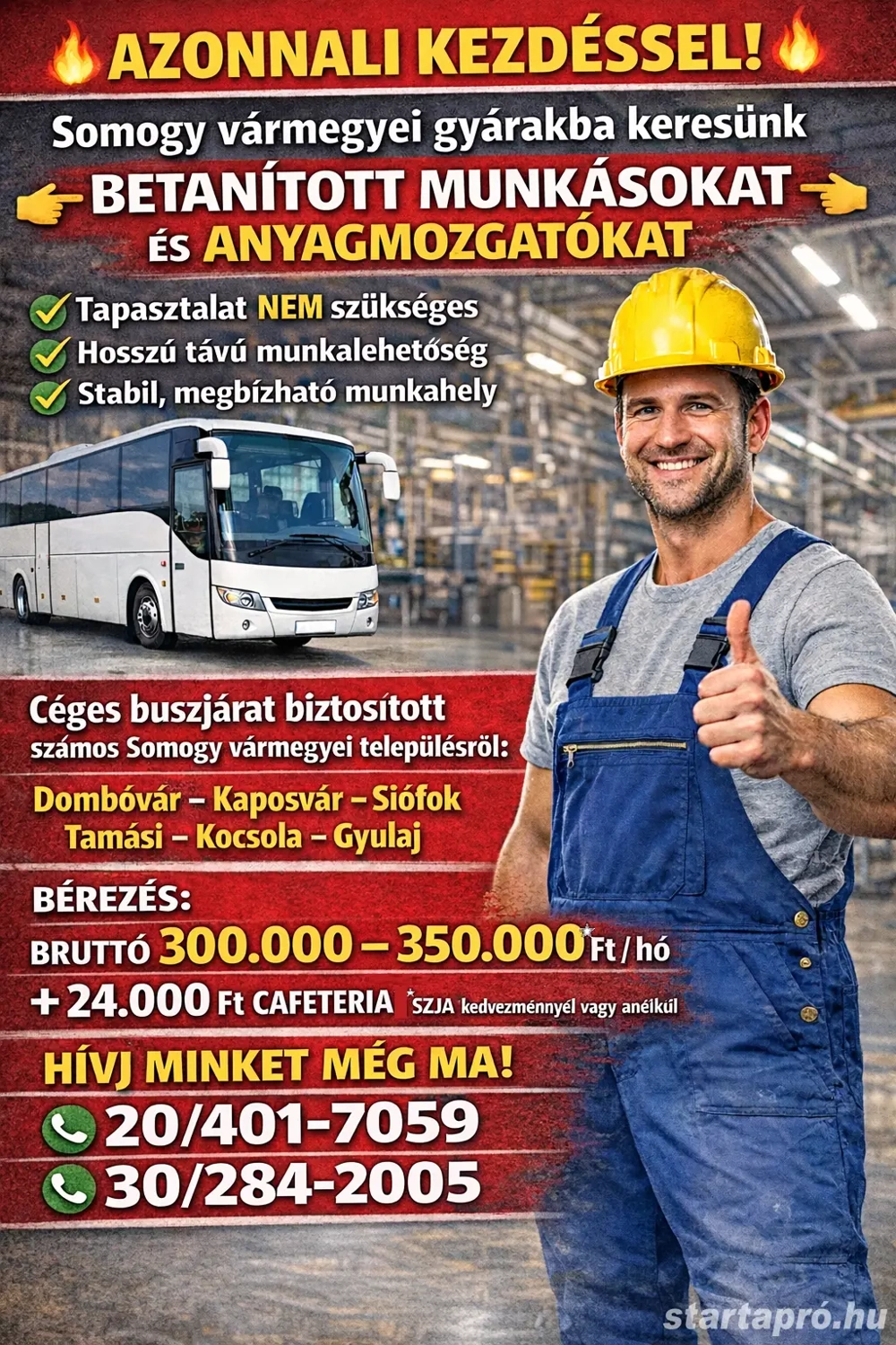 Betanított gyári munka lehetőség Somogy vármegyében!