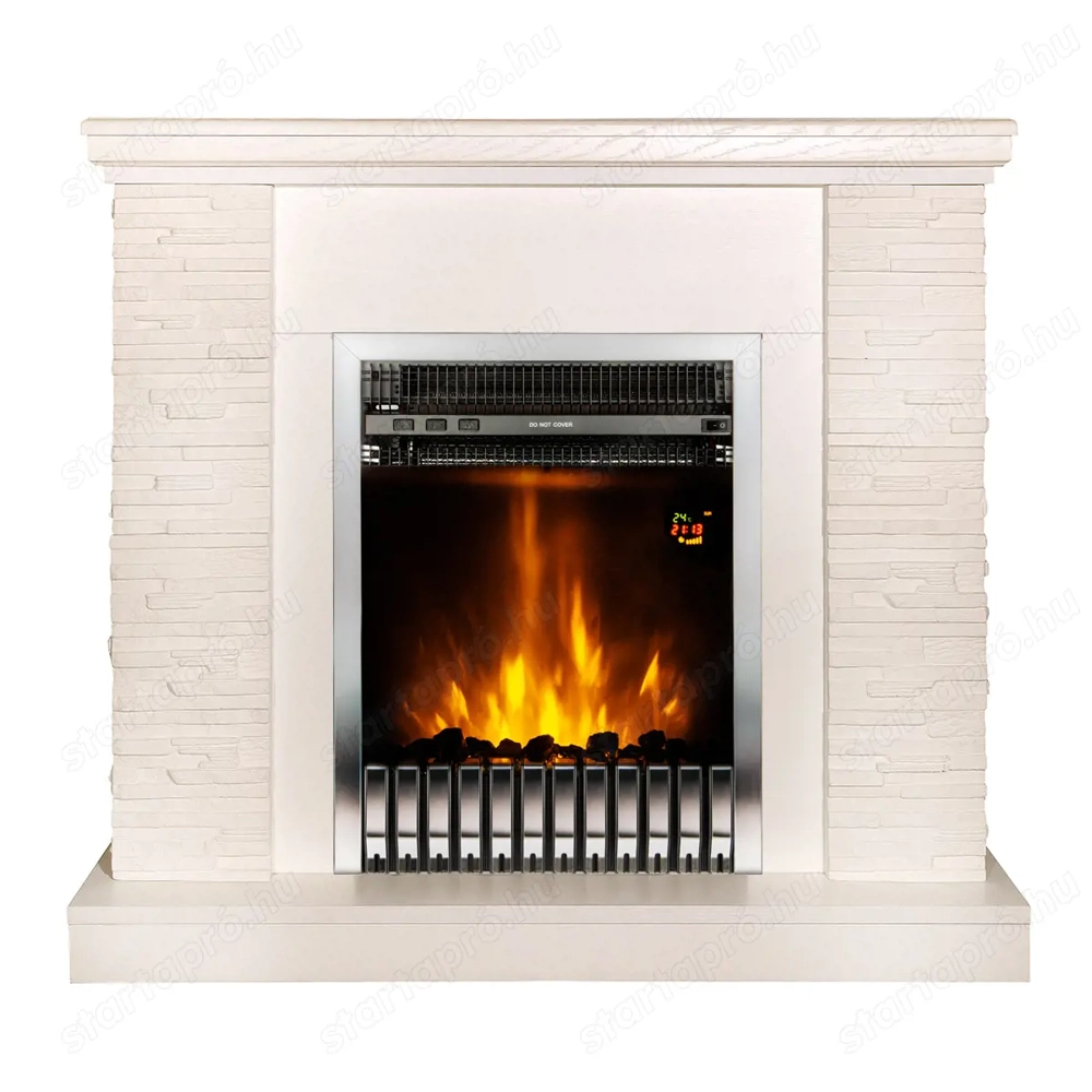 Elektromos kandalló Rock & Gala silver, Art Flame, 903x980x300 mm, 2000 W, Termosztát