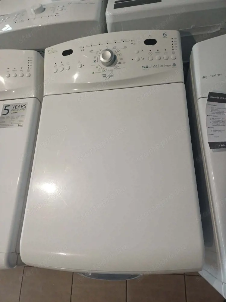 Felújított Whirlpool WTLS60812ZEN Felültöltős Mosógép [HFV841] 3-6 hónap garanciával