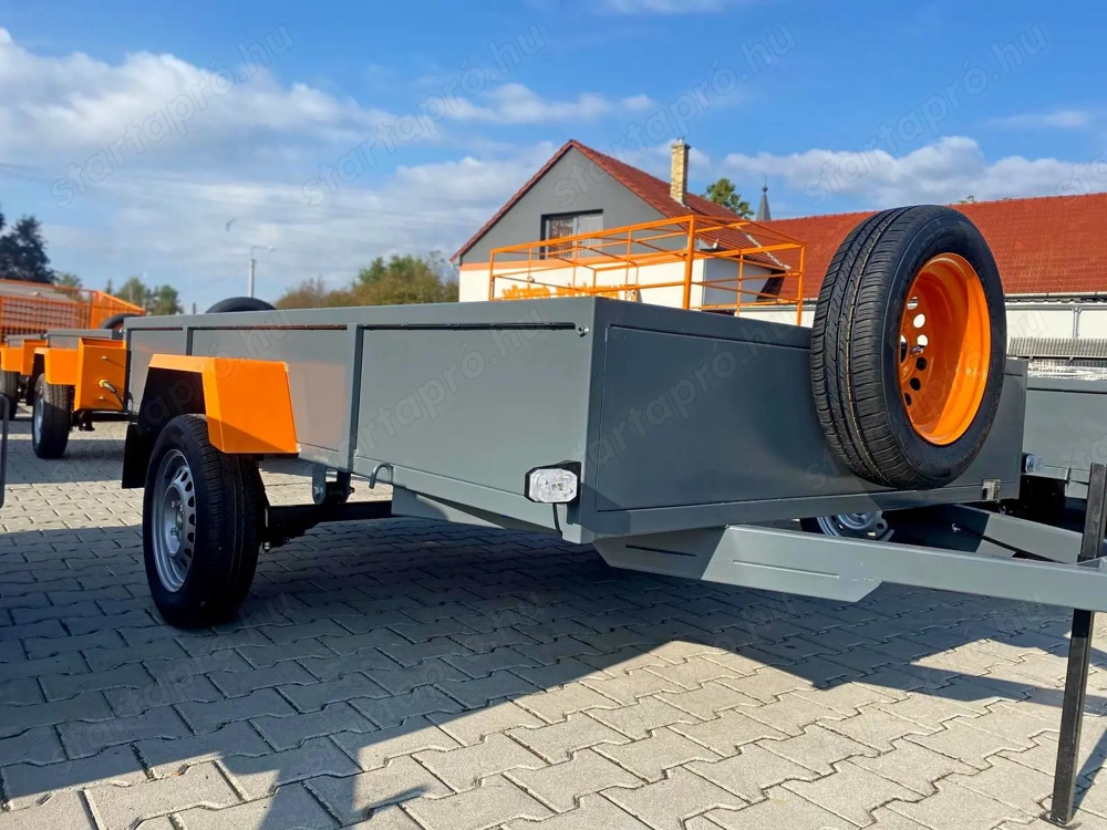 Új laprugós utánfutó eladó, 150x260 cm! Ügyintézés: 15-20 perc