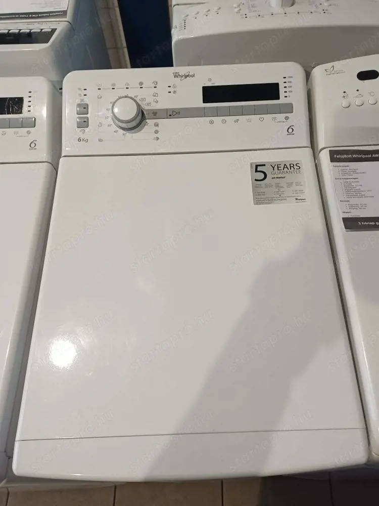 Felújított Whirlpool TDLR 60111 Felültöltős Mosógép [HFV846] 3-6 hónap garanciával