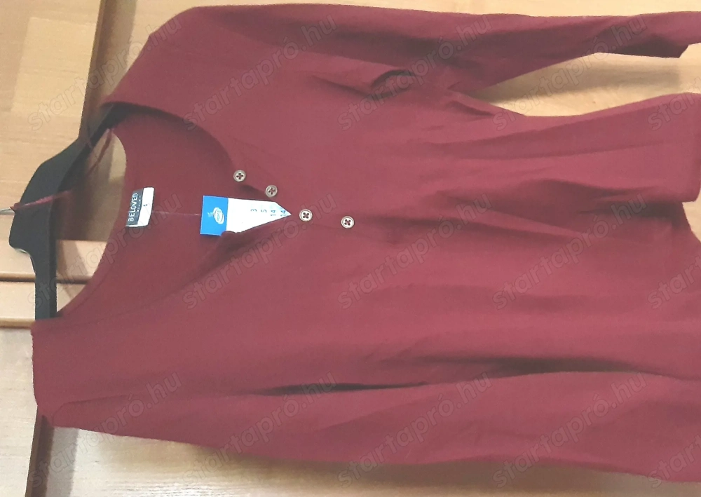 Új! Bordó, gombos, hosszú ujjú, pamut pulóver S méretben eladó.