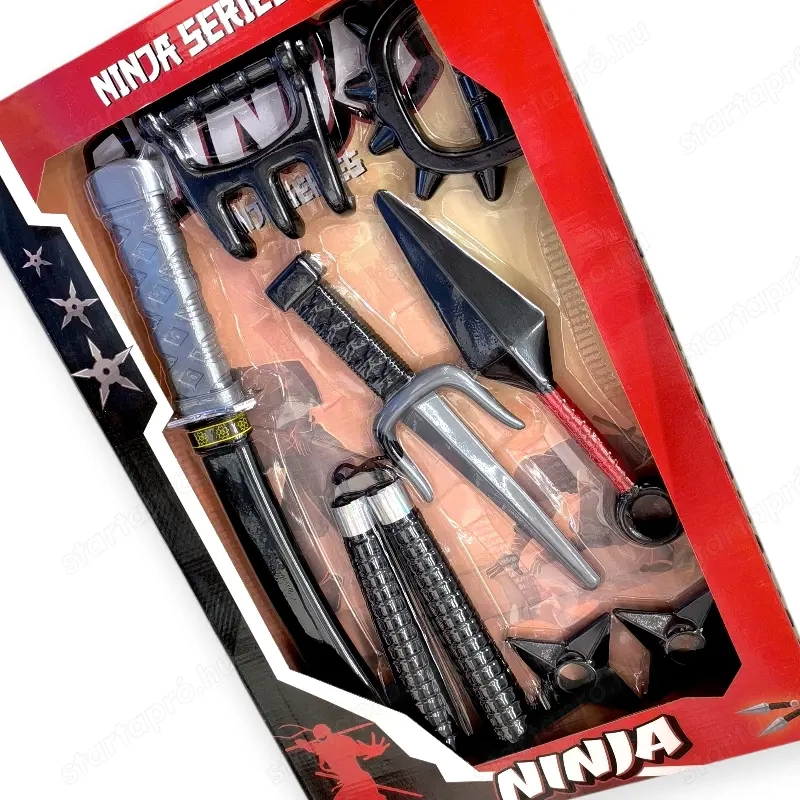 Ninja játékkészlet 8 darab   kard, kések és dobócsillagok