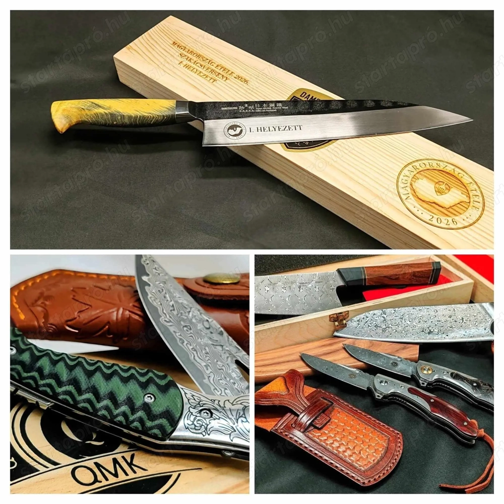 Kés, Konyhakés, Bicska Damaszk acélból 