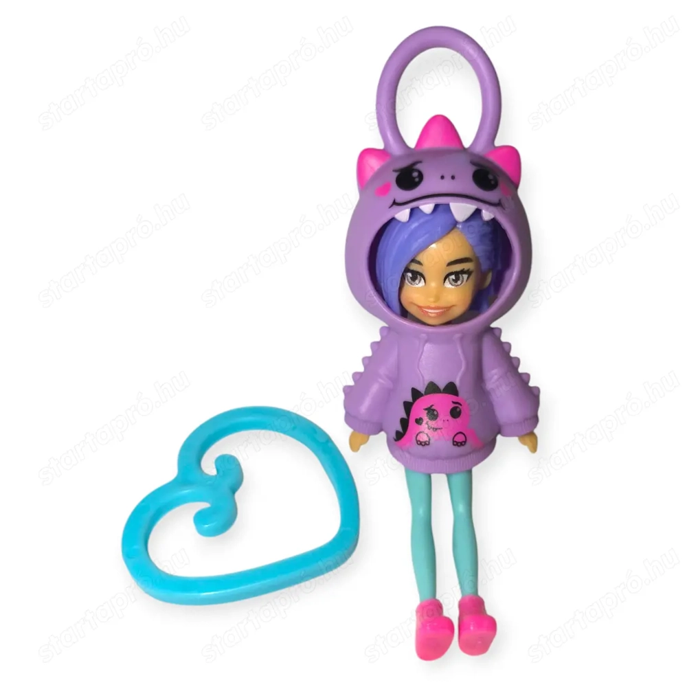 Polly Pocket zsebbaba dínós pulóverrel   Mattel játékfigura
