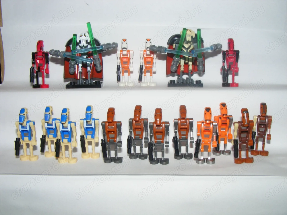 Lego Star Wars figurák Grievous Admirális X2 + 16db Battle droid Kashyyyk ÚJ