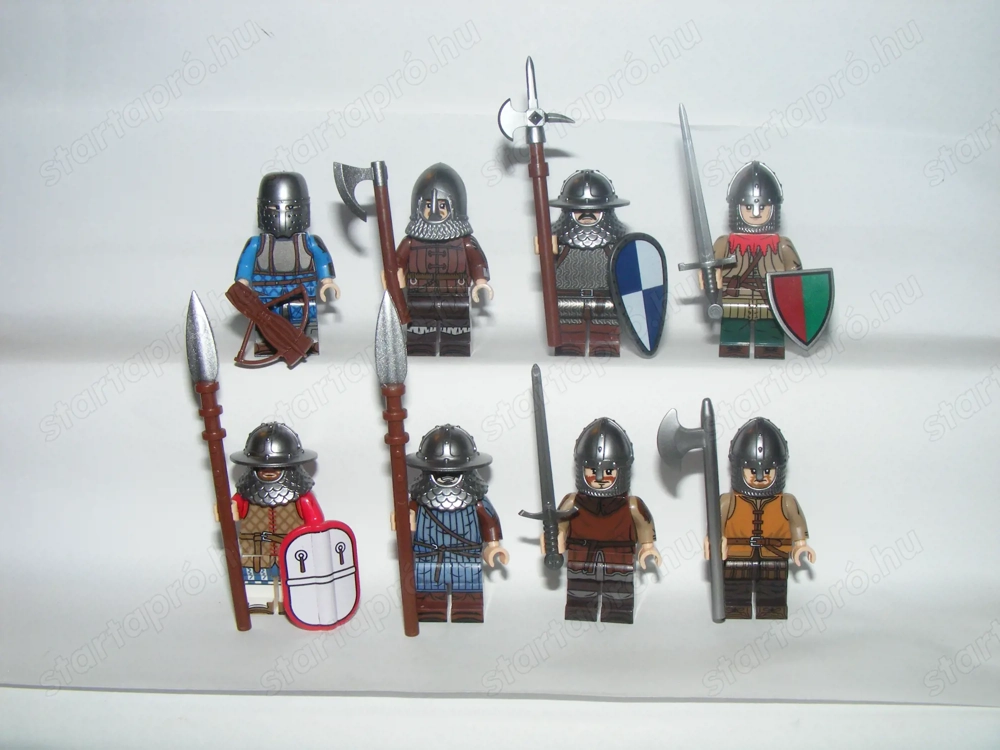 Lego Castle figurák katonák lovagok íjász lándzsás baltás várvédő lovag katona ÚJ