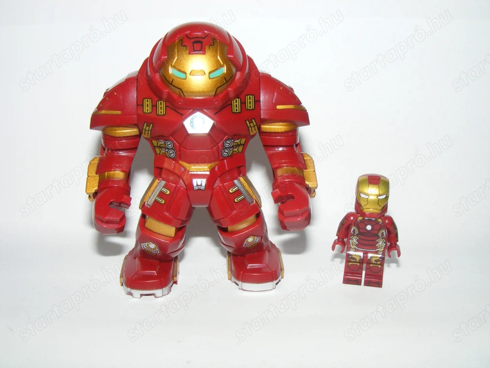 Lego Szuperhős figurák Vasember Nagy Hulkbuster Mech + kis Iron man figura ÚJ