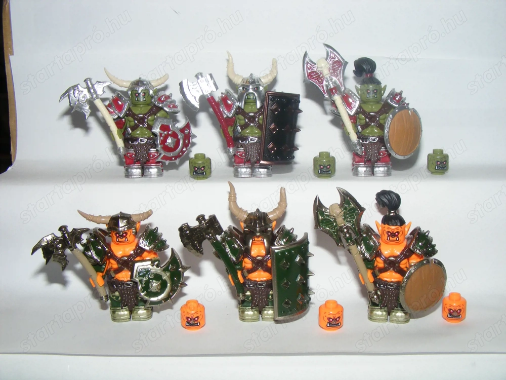 Lego Castle Warcraft figurák Stormwind Ork Orkok Troll nehézpáncél + Fell 6db ÚJ