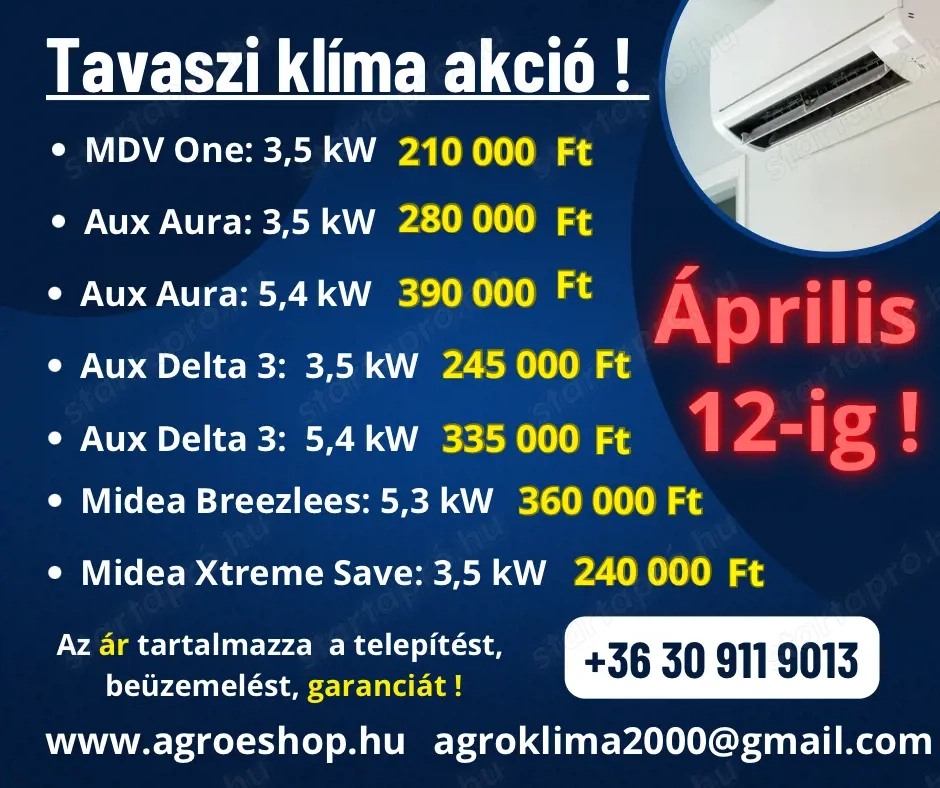 Tavaszi klíma akció április 12-ig!