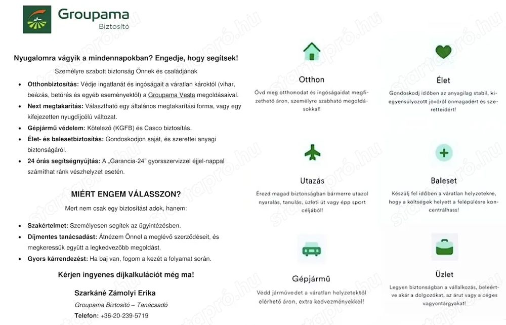 Ingyenes biztosítási tanácsadás! Hívjon bizalommal! 