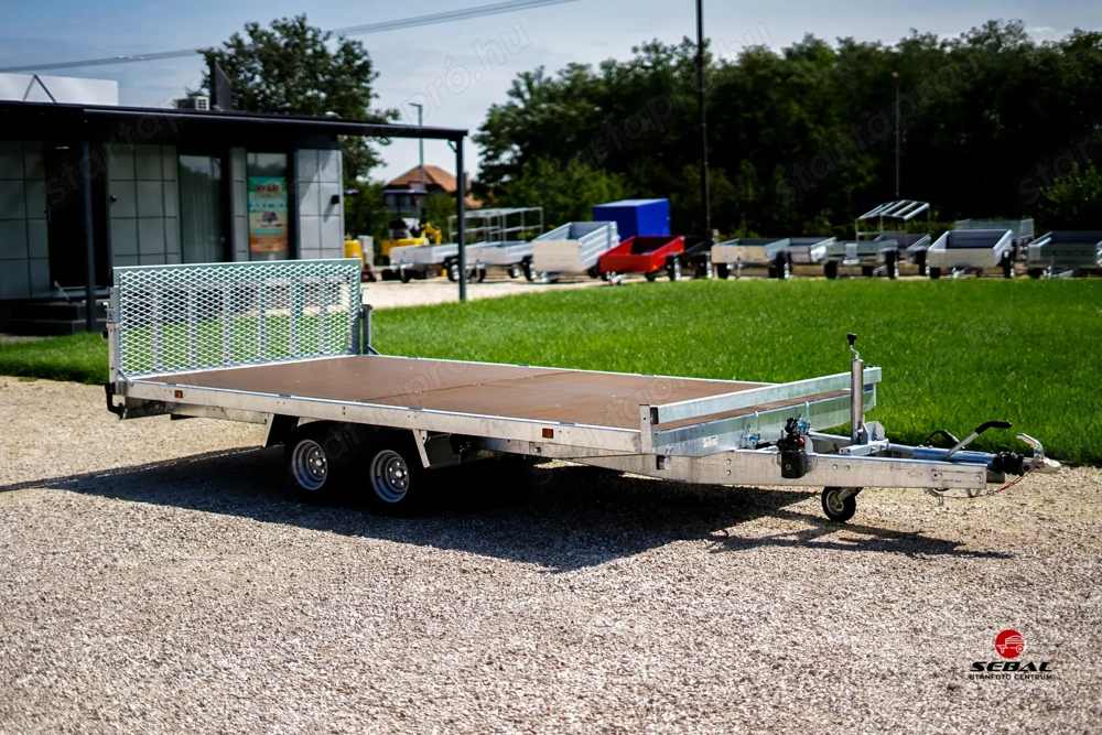 Új SEBAL - 4x2 méteres 2500 kg-os, billenős, hátsó rámpás autószállító utánfutó 