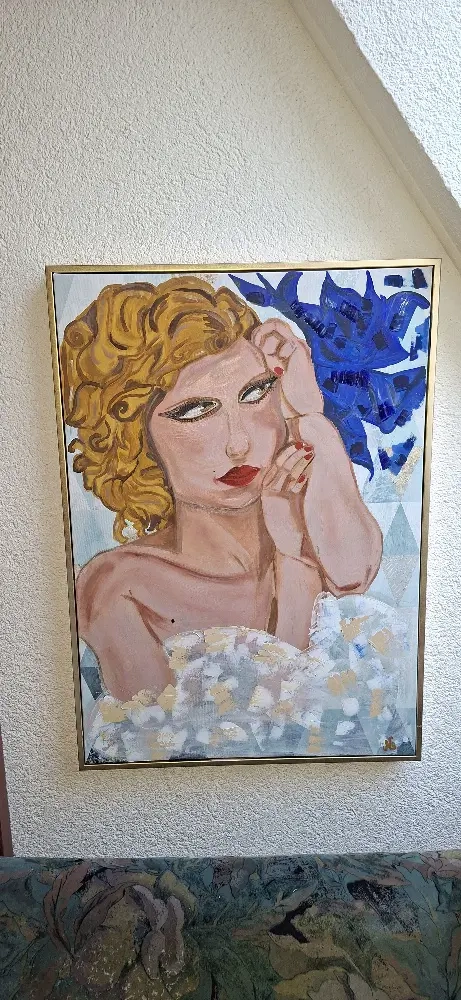 Olajfestmény  absztrakt stílussal keverve 