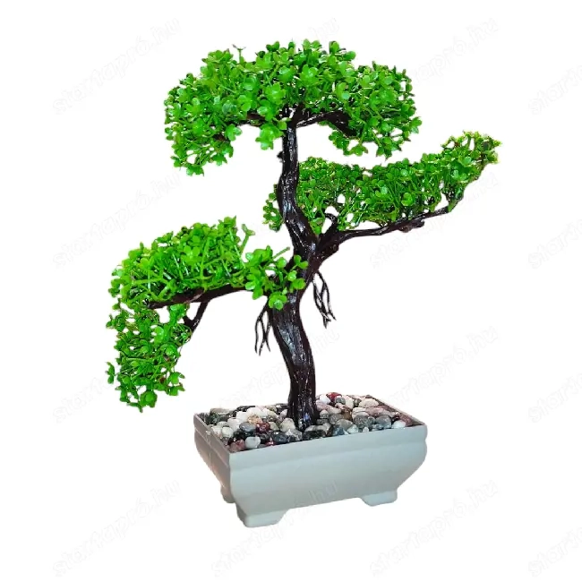 Élethű műanyag Bonsai fa   22 cm, elegáns asztali dekoráció