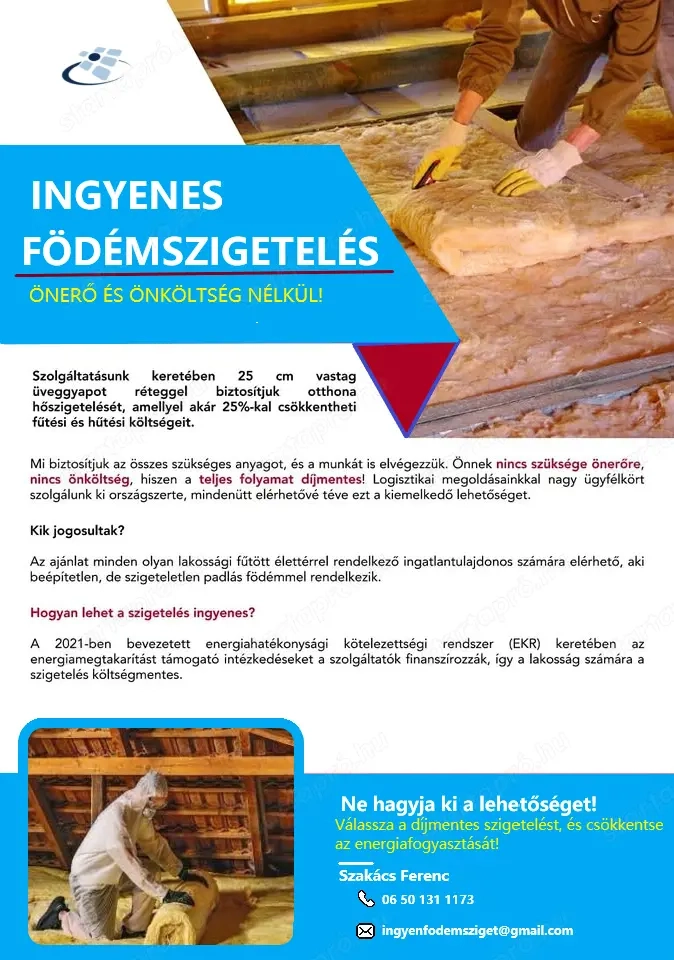Ingyenes padlásfödém szigetelés