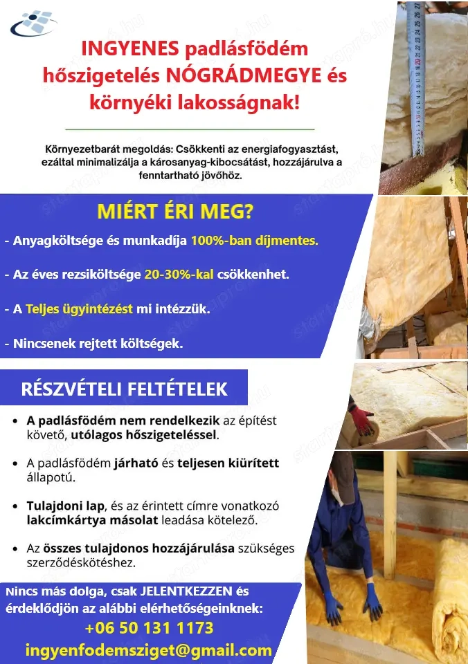 Ingyenes padlásfödém szigetelés