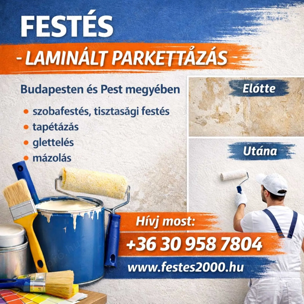 Szobafestés, tisztasági festés Budapest, Pest megye.