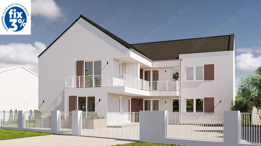 Monorierdőn 6 lakásos társasházi lakás épül, saját telekkel, kocsibeállóval 