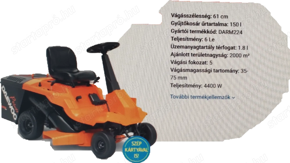 Daewoo fűnyíró traktor 