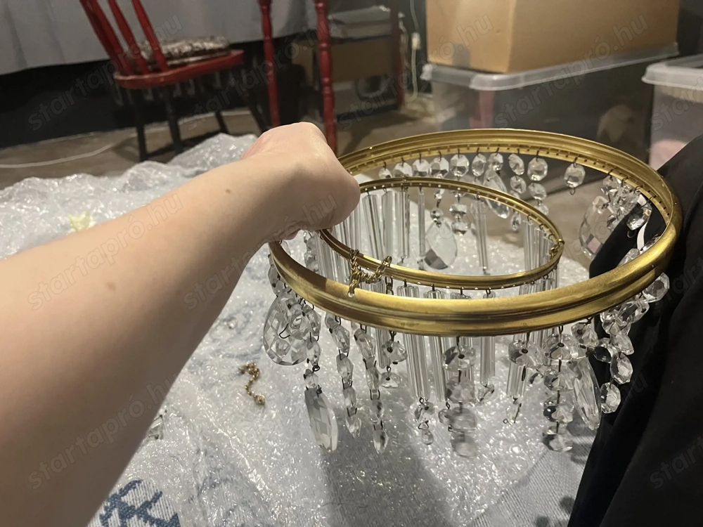 Eladó jó állapotú Vintage Üveg Kristály Csillár 