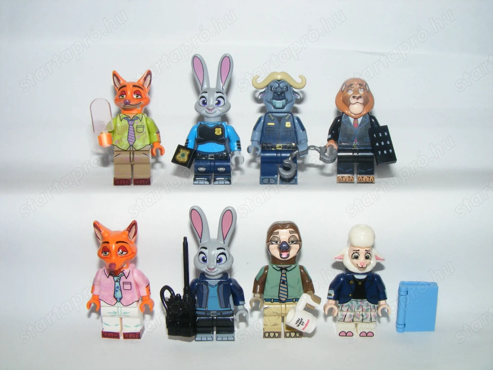 Lego Zootropolis Zootopia figurák Nick Judy Bogo Villám Nyájasbari figura 8db ÚJ