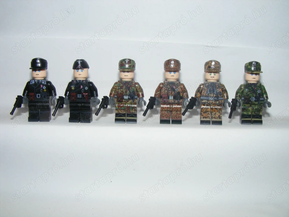 Lego 2. Világháborús Német Álcázott Páncélos hadosztály figurák katonák 6db ÚJ