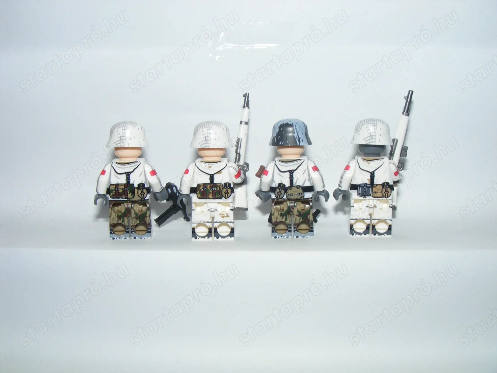 Lego 2. Világháborús Német katonák Havasi Alakulat Téli egyenruhás katona 4db ÚJ