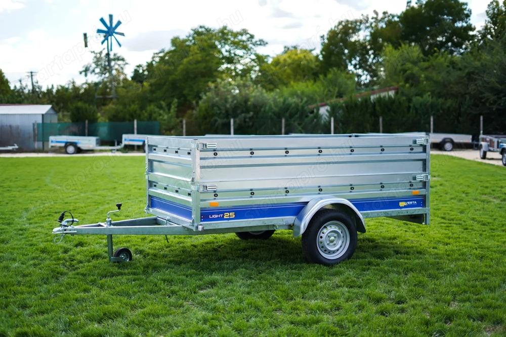 Új billenős utánfutó (250x135cm) - dupla oldalfal magasítóval - akciósan bruttó 598.000 Ft