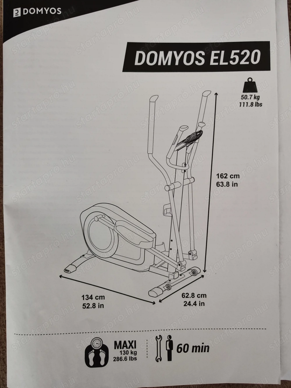 Elliptikus tréner, áramforrás nélküli - EL520